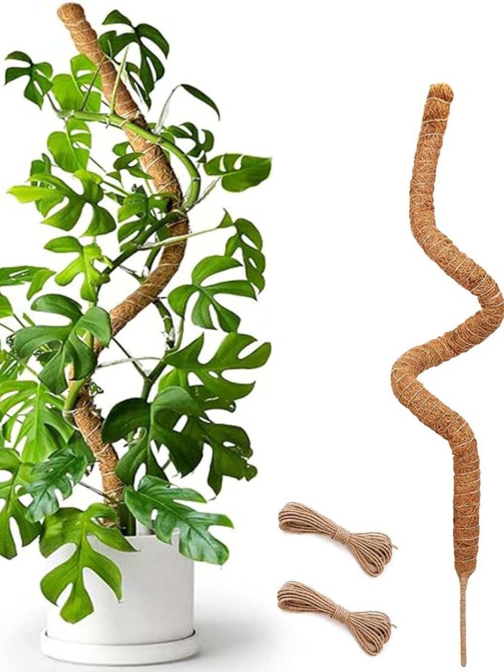 2 Pack 25" Moss Pole, Bendable Moss Pole for Plants Monstera, Moss Poles for Cli